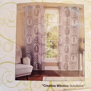 York, m. Style curtains - gray and white. NWOT 2, 40" x 84" panels